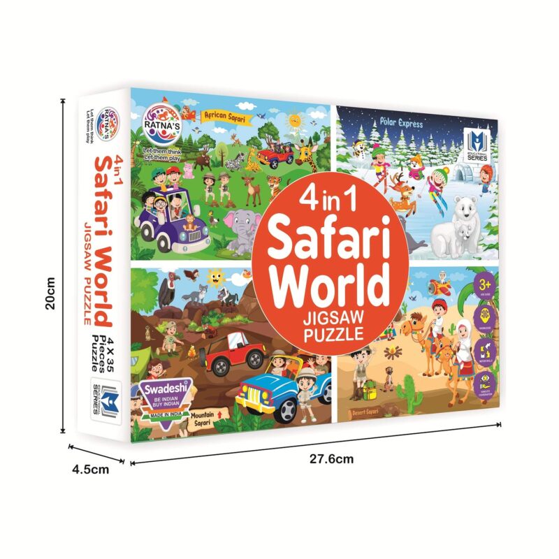 Ratna's 4 in 1 Safari World Jigsaw Puzzle for Kids